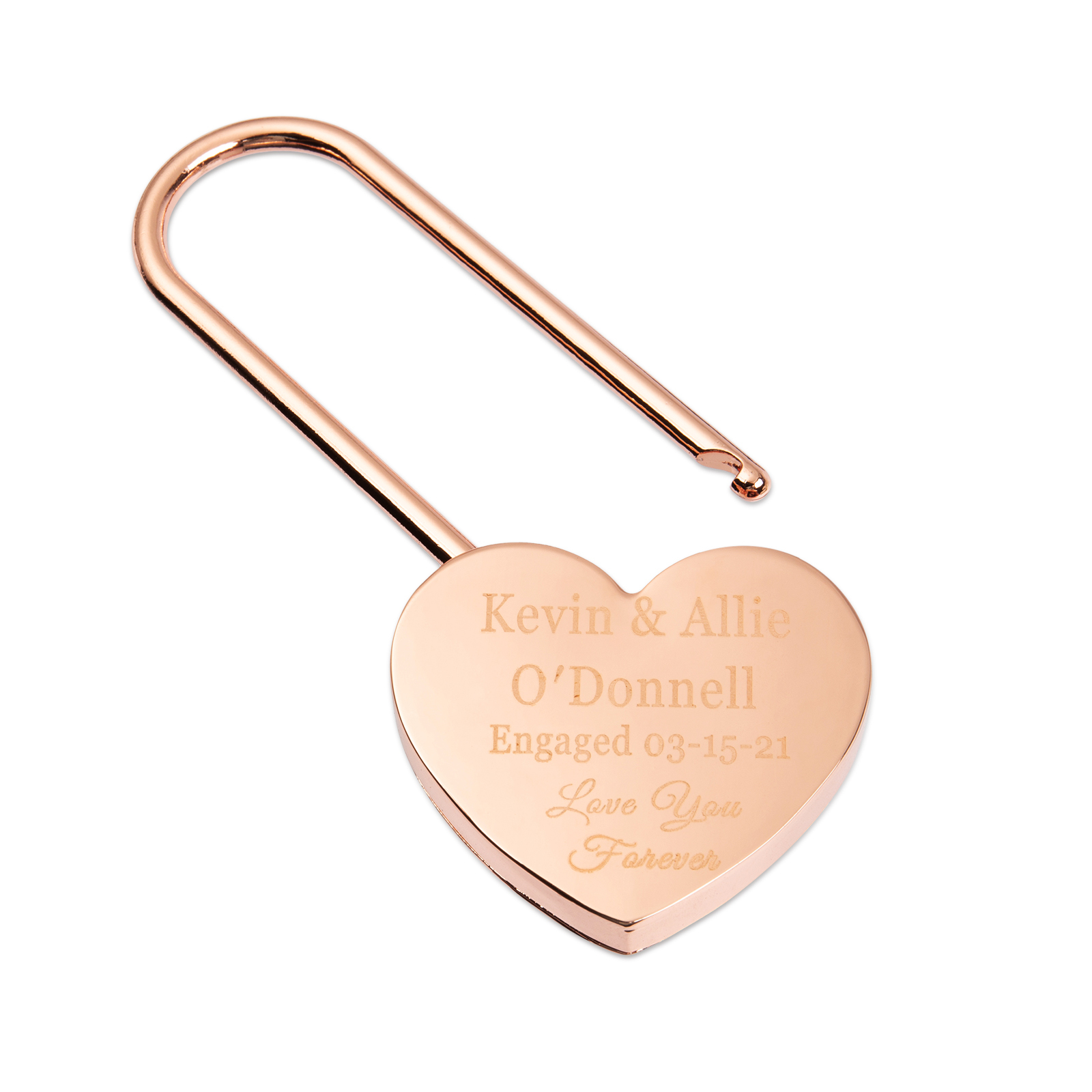 Personalised Heart Engraved Love Lock Custom Names Padlocks Gifts For Couple-Jessemade AU