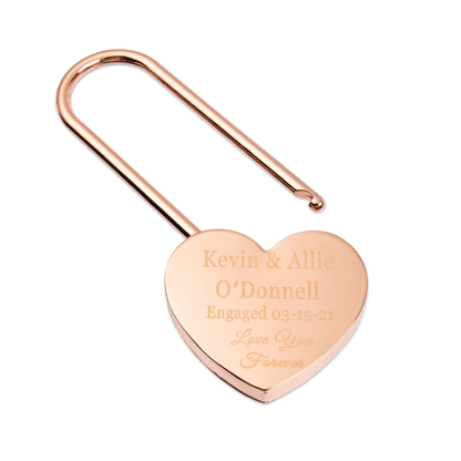 Personalised Heart Engraved Love Lock Custom Names Padlocks Gifts For Couple-Jessemade AU