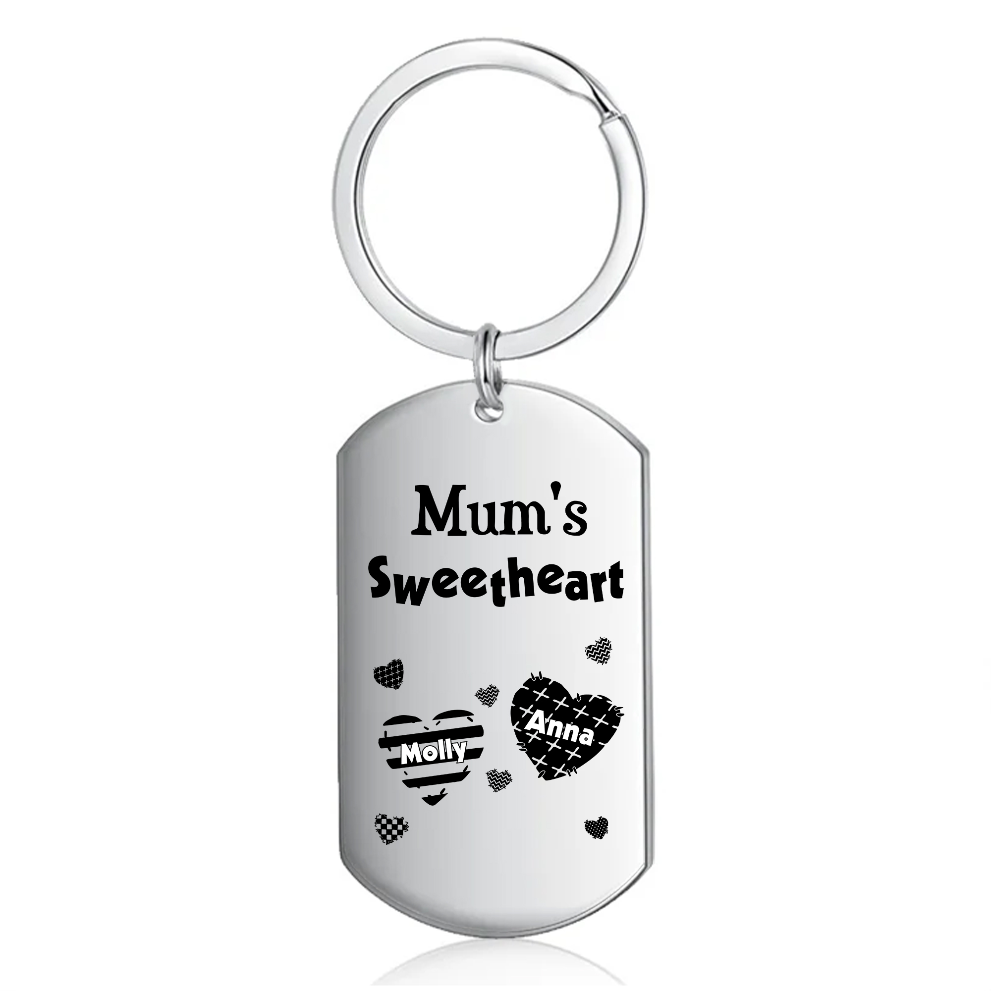 Personalised 2 Names Keychain Hearts Family Keychain Mother's Day Gift - Mum's Sweetheart-Jessemade AU