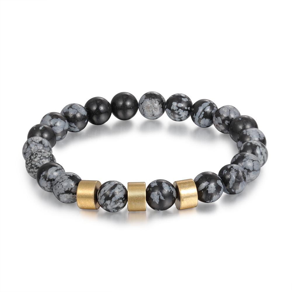 Black Tiger Eye Men's 3 Names Bracelet Gift For him-Jessemade AU
