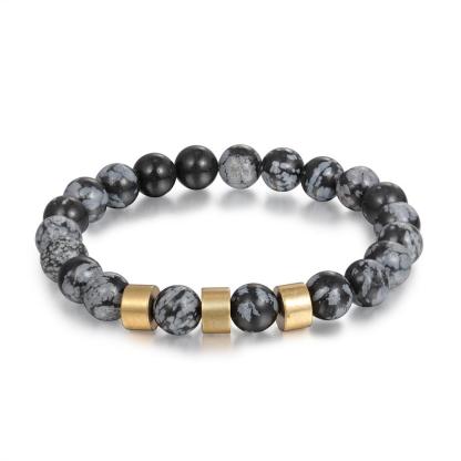 Black Tiger Eye Men's 3 Names Bracelet Gift For him-Jessemade AU
