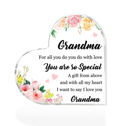 Grandma Gifts from Grandchildren Acrylic Heart Keepsake for Grandma - You are so Special-Jessemade AU
