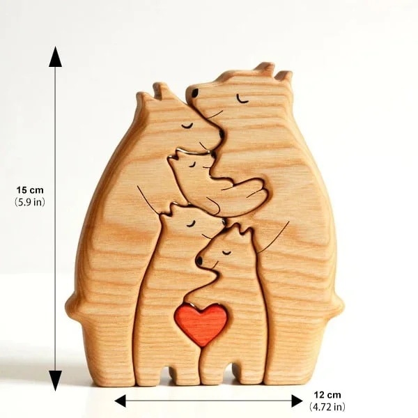 Personalised Wooden Bears Family Puzzle Custom 5 Names Gifts for Family-Jessemade AU