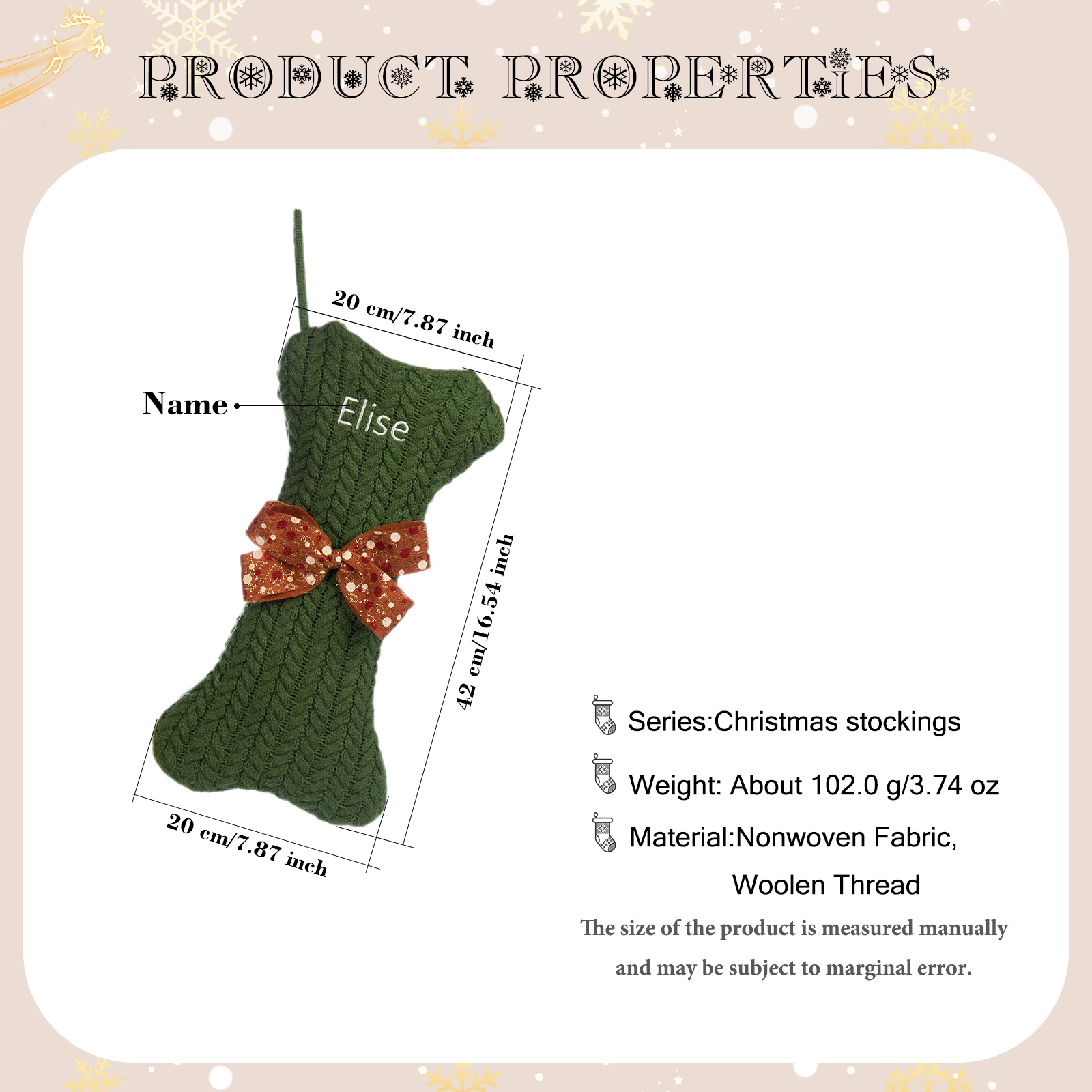Personalised Christmas Stockings Ornaments Dog Bone Christmas Stockings Custom 1 Name Gifts for Family Friends-Jessemade AU