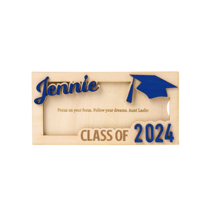 Class of 2024 Personalised Graduation Cash Clip Custom Name & Text Cash Box Creative Gifts for Her/Him-Jessemade AU