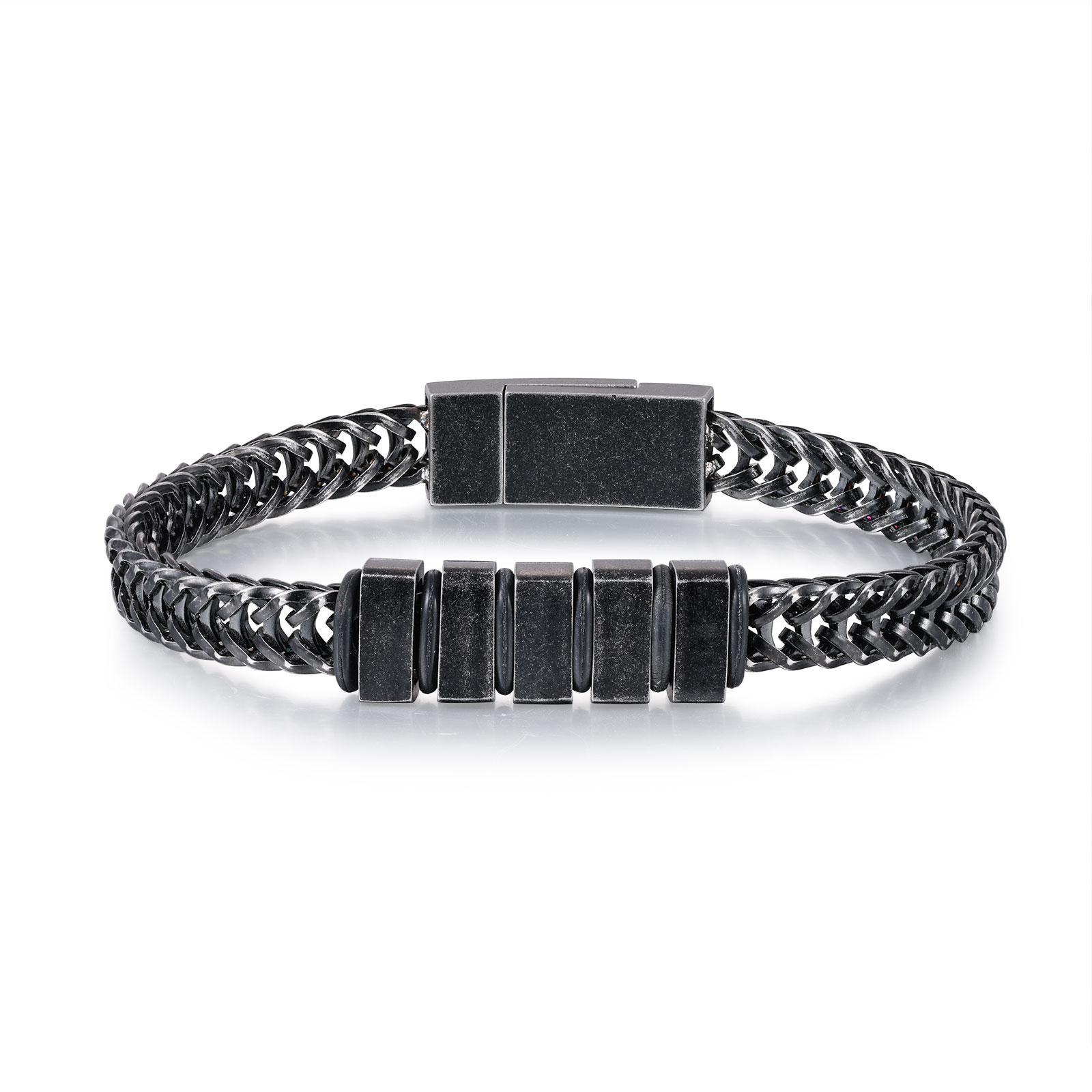 5 Names - Men's Vintage Bracelet Customised Name Stainless Steel Bracelet Personalised Gift for Him-Jessemade AU