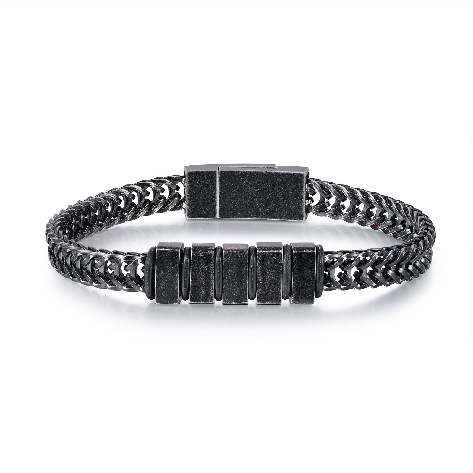 5 Names - Men's Vintage Bracelet Customised Name Stainless Steel Bracelet Personalised Gift for Him-Jessemade AU