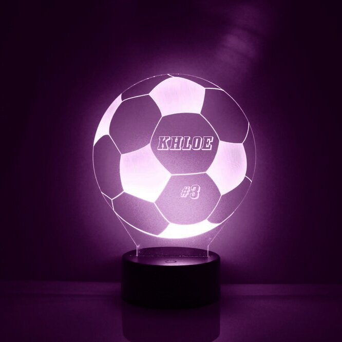 7 colour LED Football Night Light Custom Name & digital Lamp Gifts for Kids-Jessemade AU