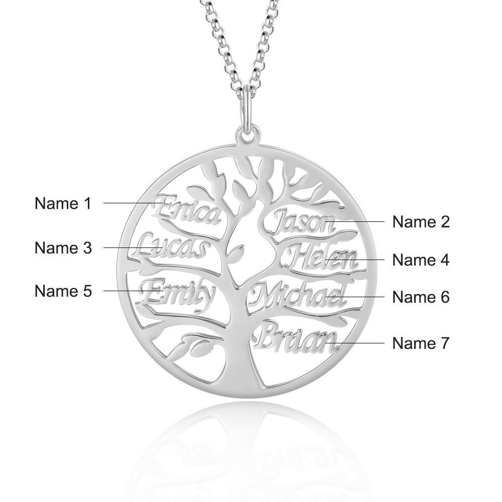 Personalised Family Tree Name Necklace Custom 7 Names Name Necklace-Jessemade AU