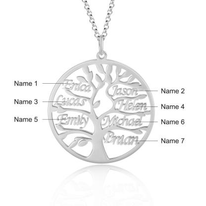 Personalised Family Tree Name Necklace Custom 7 Names Name Necklace-Jessemade AU