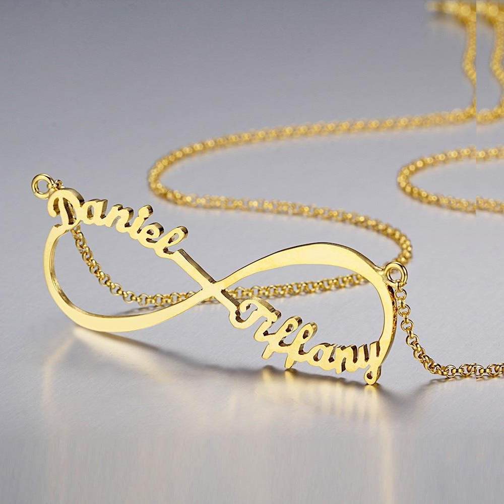 Personalised Infinity Necklace Custom 2 Names Necklace Gift For Women-Jessemade AU