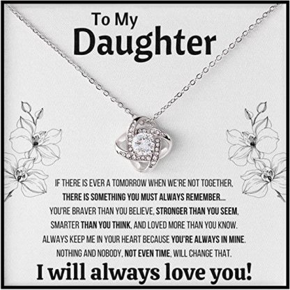 To My Daughter, Knot Necklace with Message Card, "I will always love you"-Jessemade AU