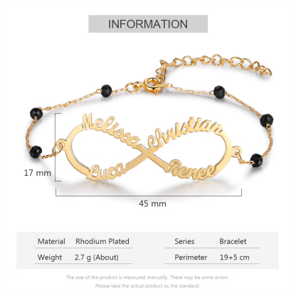 Personalised Infinity Bracelet Custom 4 Names Bracelet Gift For Women-Jessemade AU