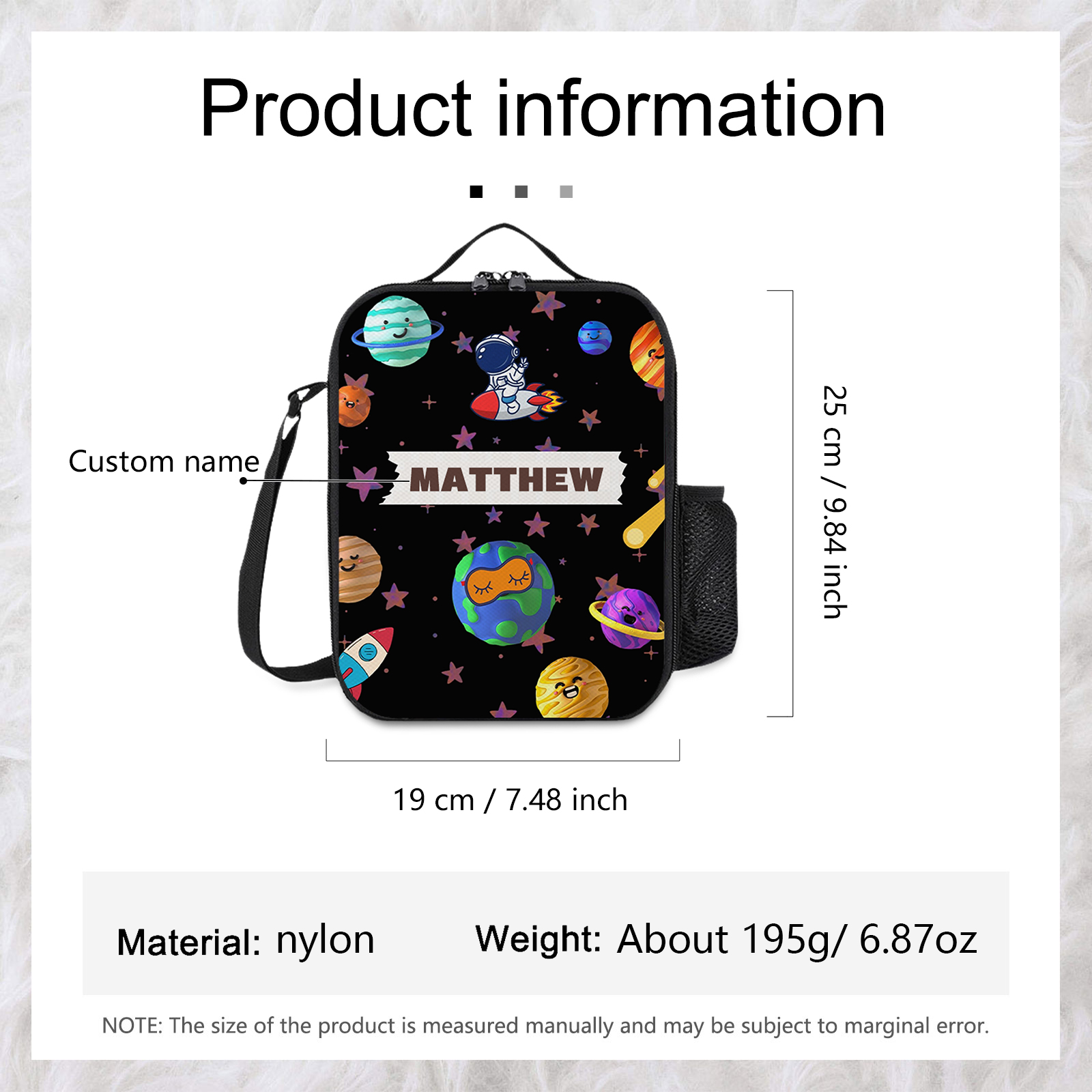 Custom Name Lunch Bag Personalised Moon Lunch Box Gifts for Kids-Jessemade AU