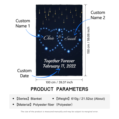 Customised Couple Blanket Engrave Name Forever Together Sweet Gift For Her-Jessemade AU