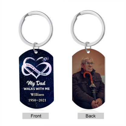 Memorial Photo Keychain Custom Name & Text & Date Keyring Infinite Love Personalised Gifts -  Never Walk Alone-Jessemade AU