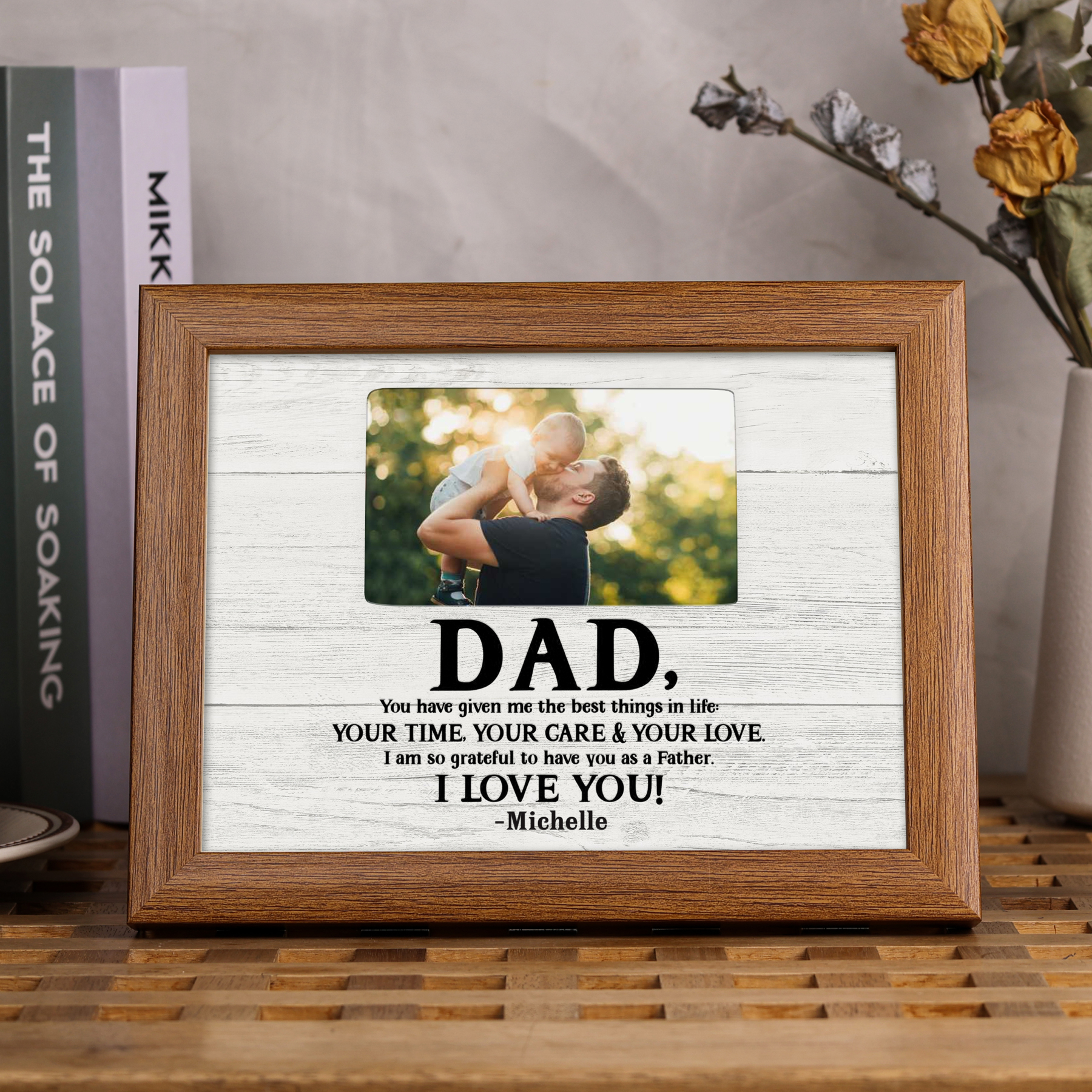 Personalised Father Photo Frames With Light Custom Photos Home Decor Gifts-I am so grateful to have you as a Father-Jessemade AU