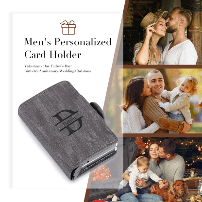 Personalised RFID-blocking Wallet Customised 1 Name Wallet Gifts for Him-Jessemade AU