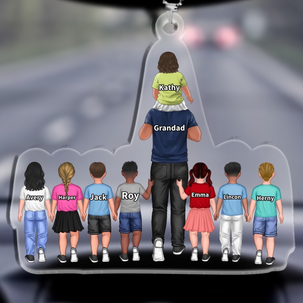 Personalised Family Hanging Ornament Custom 2–9 Names Acrylic Keychain Father's Day Gift for Dad-Jessemade AU