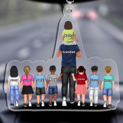 Personalised Family Hanging Ornament Custom 2–9 Names Acrylic Keychain Father's Day Gift for Dad-Jessemade AU