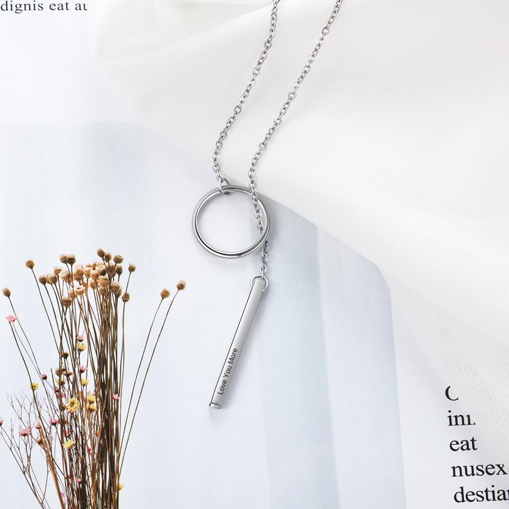 Personalised Bar Neckace Engraving Texts Or Names-Jessemade AU