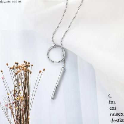 Personalised Bar Neckace Engraving Texts Or Names-Jessemade AU