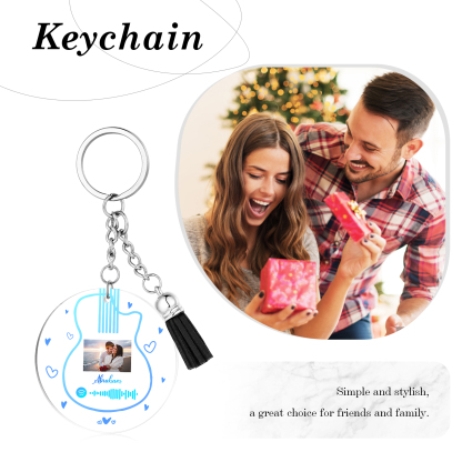 Personalised Spotify Code Keyring Custom Photo & Name Acrylic Scannable Music Keychain Valentine's Day Gift for Couples-Jessemade AU