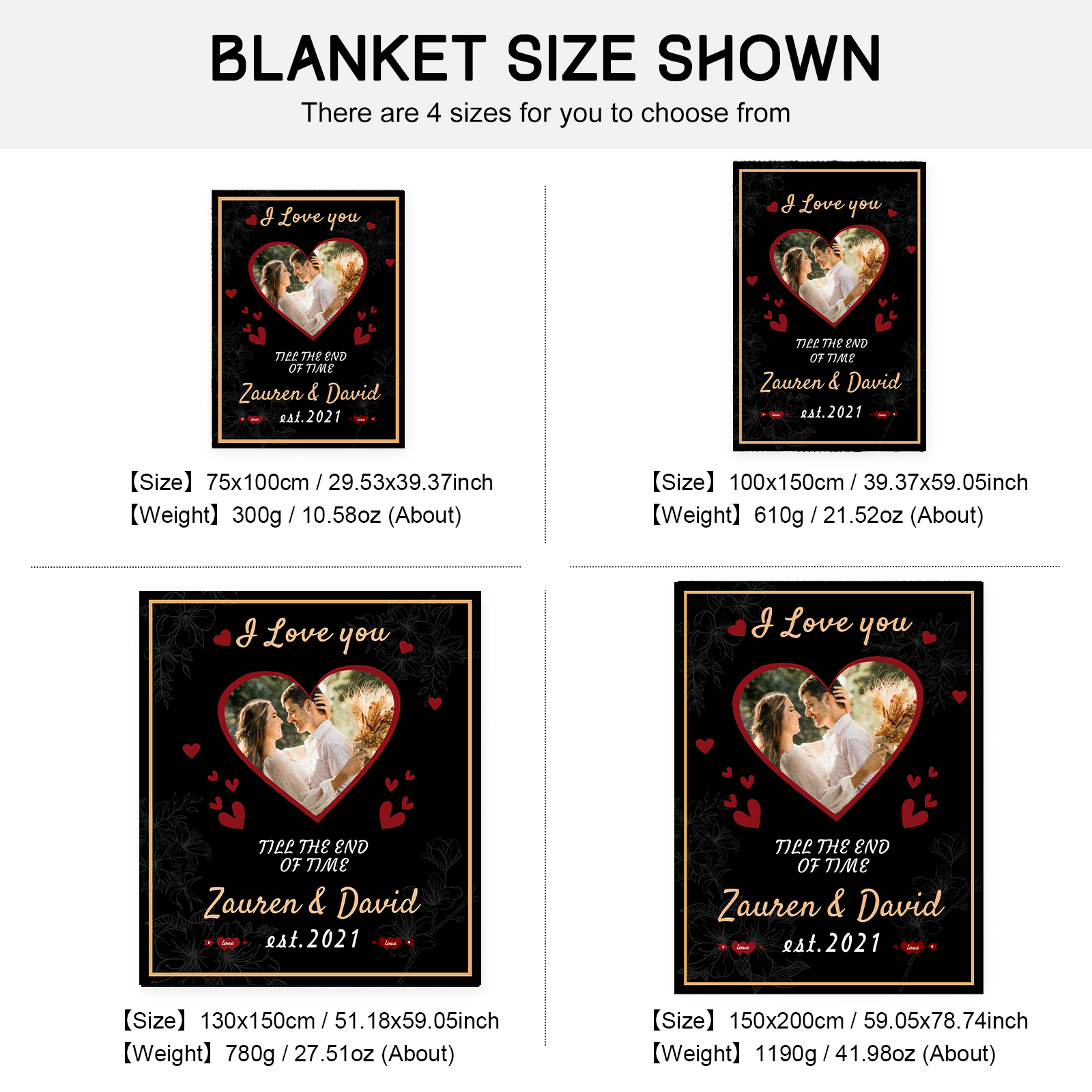 Personalised Couple Blanket Custom Photo Romantic Gift For Her-Jessemade AU