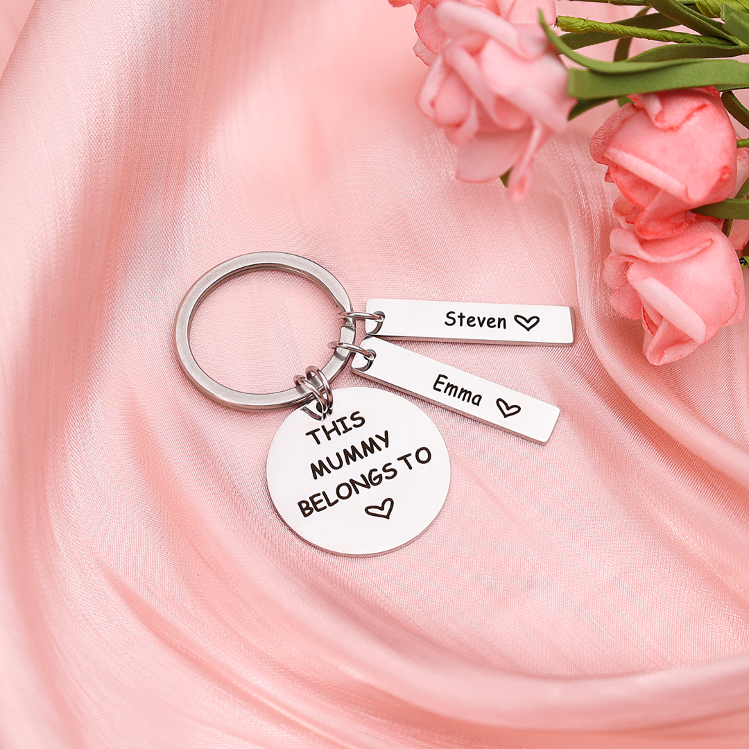 1 Name - Personalised Name Keychain Stainless Steel Keychain Special Gift for Mommy/Mummy-Jessemade AU