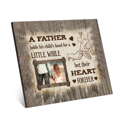 Father Hold Kid Personalised Photo Frame Wood Signs-Jessemade AU