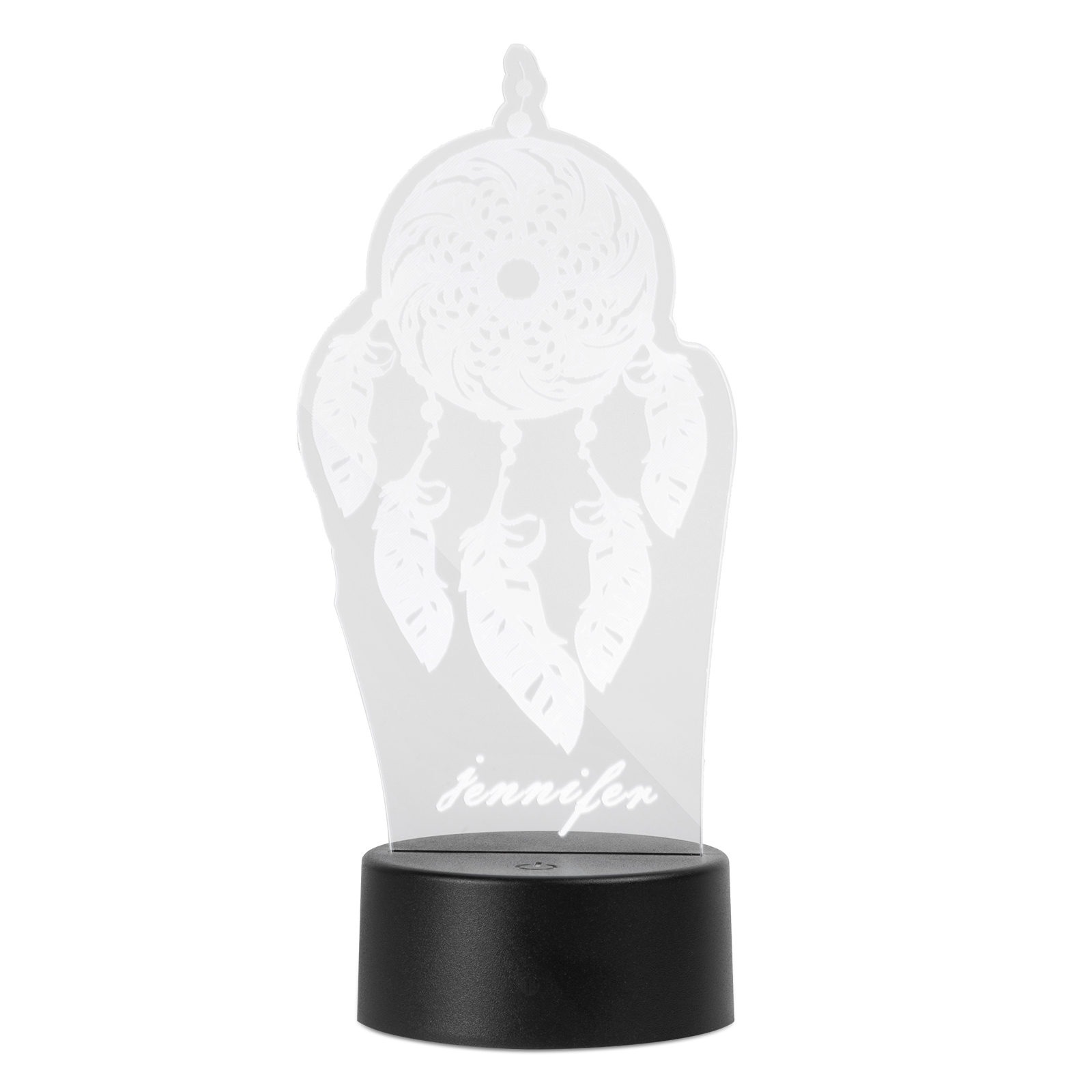 Personalised Dreamcatcher Name Night Light Engraved Wooden Lamp-Jessemade AU