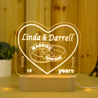Personalised Heart Name Night Light-Jessemade AU