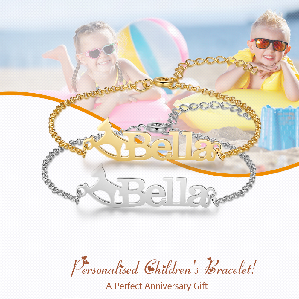 Personalised Name Bracelet Custom Name Trojan Horse Bracelet for Kids-Jessemade AU