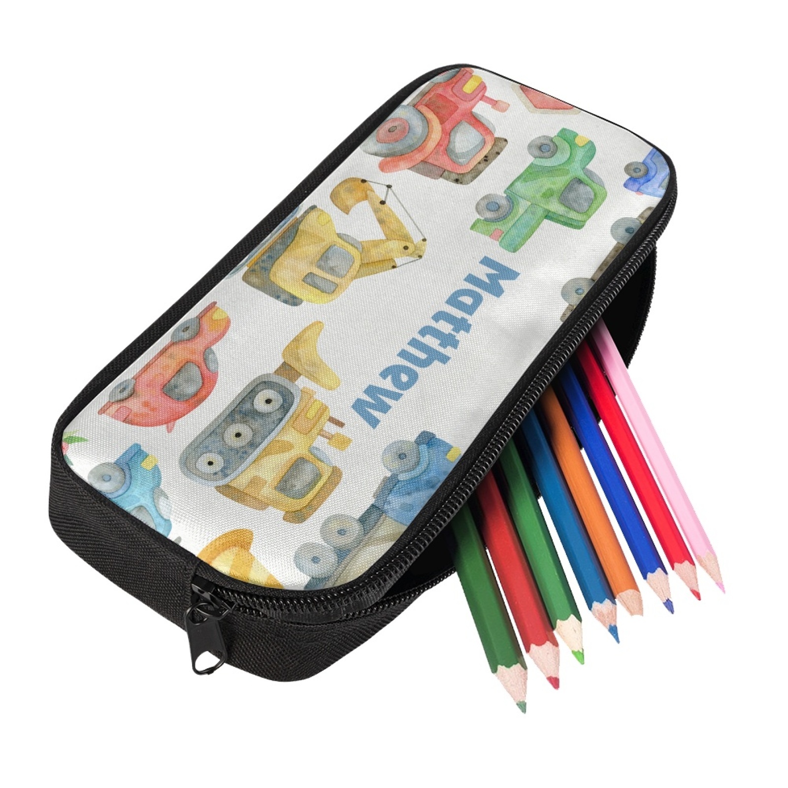 Personalised  Name Pencil Case Cars Pen Bag Zipper Back to School Gifts for Student-Jessemade AU