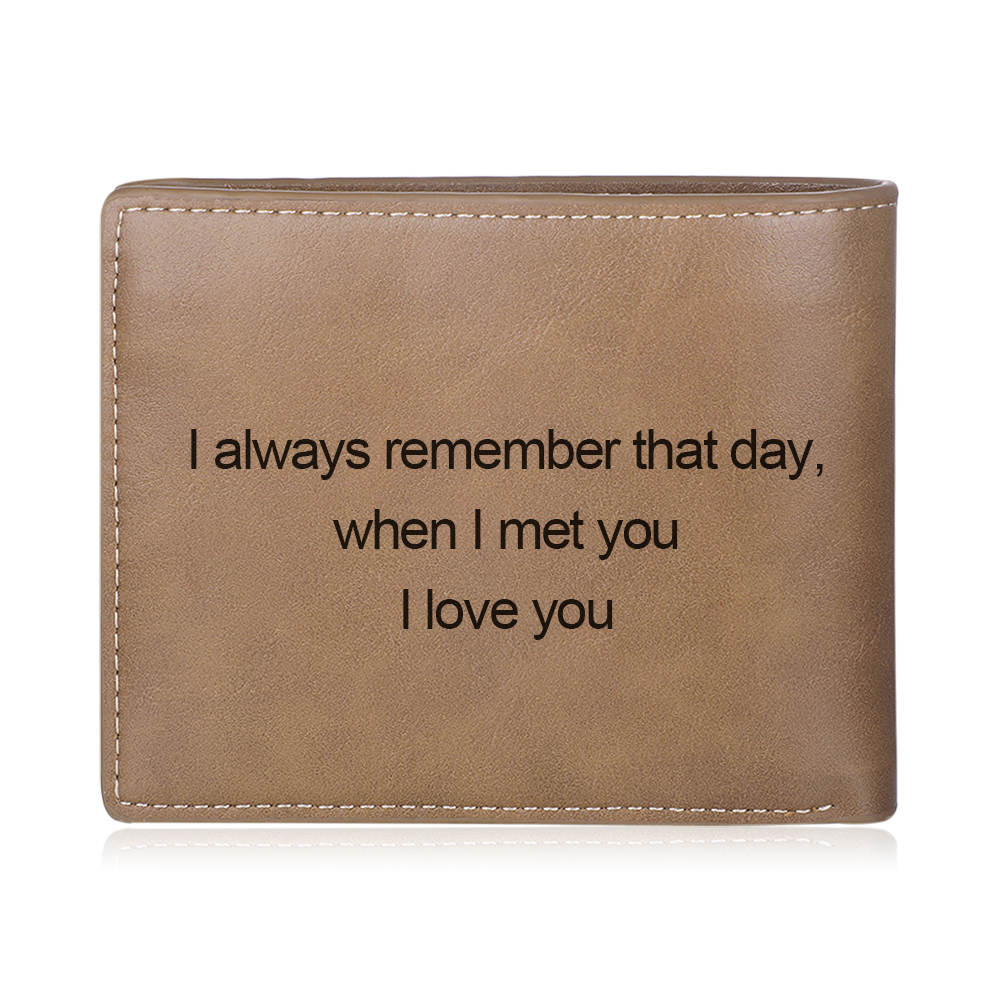 Personalised Leather Wallet Engraved Photo Short Purse Gifts For Men-Jessemade AU