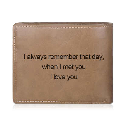 Personalised Leather Wallet Engraved Photo Short Purse Gifts For Men-Jessemade AU