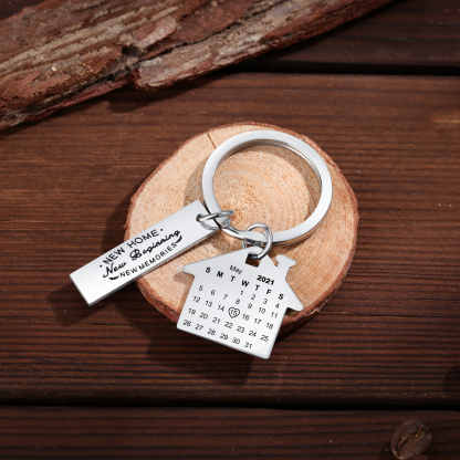 "NEW HOME, NEW BEGINNING, NEW MEMORIES" Personalised Calendar Keychain Gifts For Friends-Jessemade AU