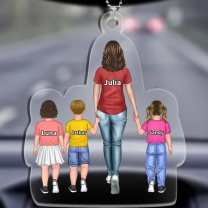 Personalised Family Hanging Ornament Custom 2–9 Names Keychain Acrylic Pendant Gift for Dad/Mum