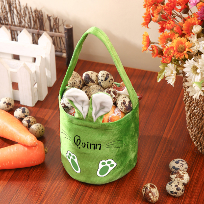 Personalised Bunny Tote Bag Custom Name Bunny Basket Bucket Bag Easter Gifts-Jessemade AU