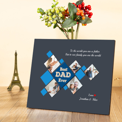 Father's Day Gifts Personalised Photo Frame Wood Signs Keepsake Custom 5 Photos-Jessemade AU