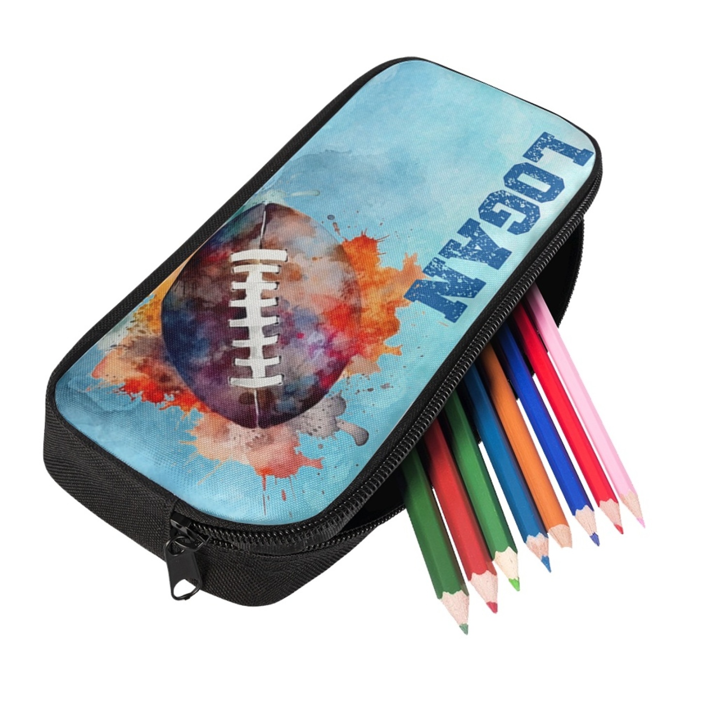 Personalised  Name Pencil Case Rugby Pen Bag Zipper Back to School Gifts for Student-Jessemade AU