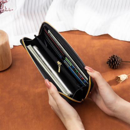 "You are My Sunshine",Personalised Dream Catcher Leather Wallet Engraved 1 Photo Zip Wallet Long Purse Gifts for Her-Jessemade AU