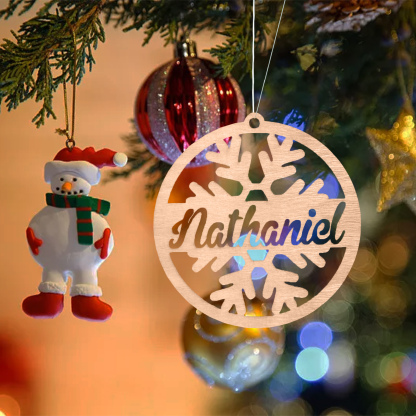 Customised Name Christmas Ornaments Snowflake Circle Ornament Personalised Gifts for Family Friends-Jessemade AU