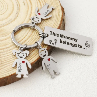 Grandfather Keychain This Grandpa Belongs To Family Keychain Personalised with 1 Kid Charm Engrave Name-Jessemade AU