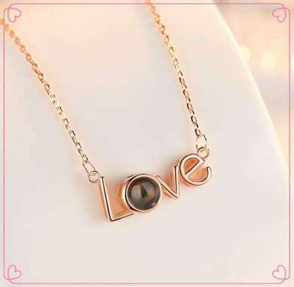 Personalised LOVE Projection Necklace Custom Photo Necklace Creative Gift for Her-Jessemade AU