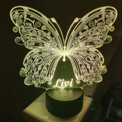 Personalised Butterfly Home Decoration Lamp With Custom Name Night Light Kid's Bedroom Decor Children's LED Light-Jessemade AU