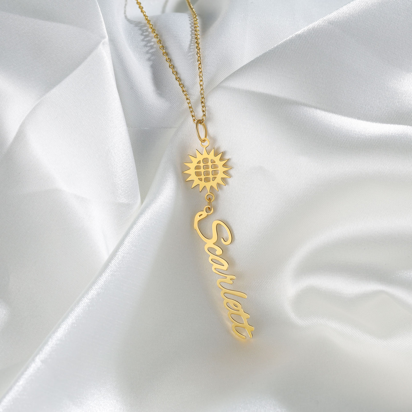 Mother's Day Gifts Personalised Sunflower Necklace Custom Name Necklace Gift for Her | Jessemade-Jessemade AU