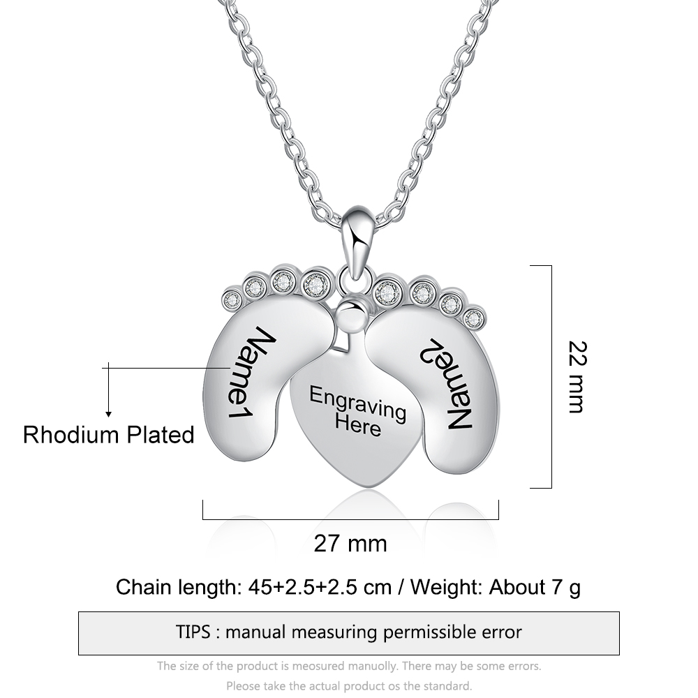 Heart Personalised Baby foot Necklace-Jessemade AU