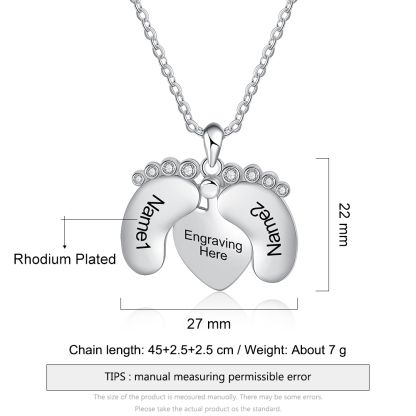Heart Personalised Baby foot Necklace-Jessemade AU