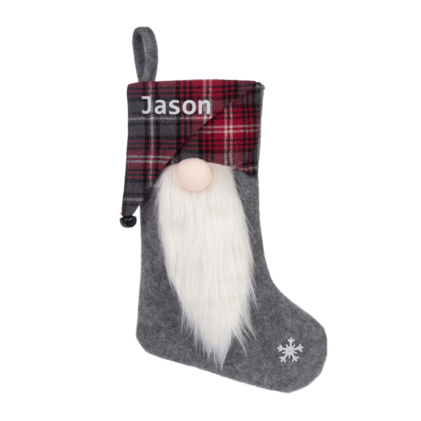 Custom 1 Name Christmas Stocking Ornaments Gray Christmas socks Personalised Christmas Gifts for Family Friends-Jessemade AU